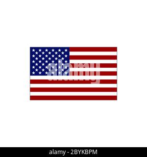Flag of USA, America or Independence day icon flat style on an isolated white background. EPS 10 vector Stock Vector