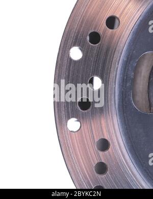 Single disc brake rotor of a motorcycle Stock Photo