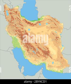 High detailed Iran physical map with labeling Stock Vector Image & Art ...