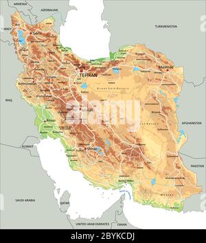 High detailed Iran road map with labeling Stock Vector Image & Art - Alamy