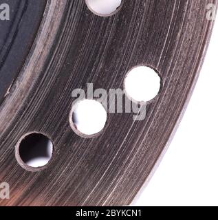 Single disc brake rotor of a motorcycle Stock Photo