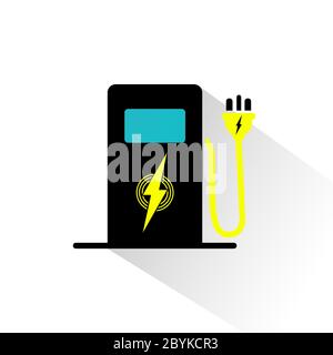 Power stations or gas station icon flat design black symbol isolated on white background. Vector EPS 10. Stock Vector