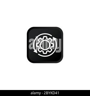 Process icon modern button design black symbol isolated on white background. Vector EPS 10. Stock Vector