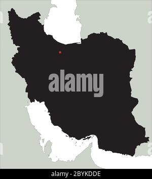Highly Detailed Iran Silhouette map. Stock Vector