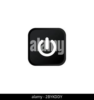 Shut down button or power on off icon modern button design black symbol isolated on white background. Vector EPS 10. Stock Vector