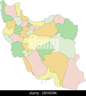 Iran - Highly detailed editable political map. Stock Vector
