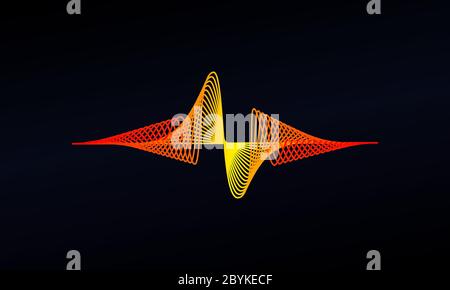 Abstract sound wavy music equalizer lines surface icon on isolated background. EPS 10 vector. Stock Vector