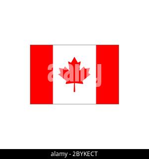 Flag of Canada icon flat style on an isolated white background. EPS 10 vector Stock Vector