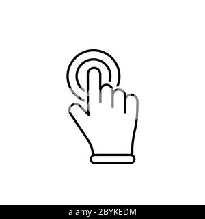 Hand cursor, hand clicks or mouse pointer icon flat on isolated white background. EPS 10 vector Stock Vector