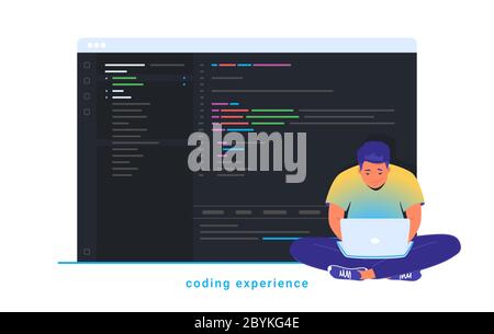 Coding experience and software development Stock Vector