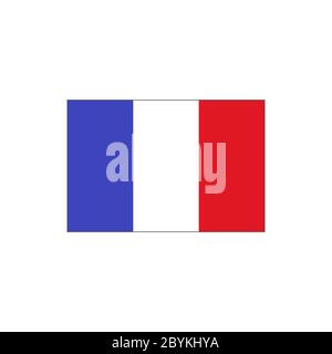 Flag of France icon flat style on an isolated white background. EPS 10 vector Stock Vector