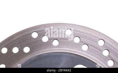 Single disc brake rotor of a motorcycle Stock Photo