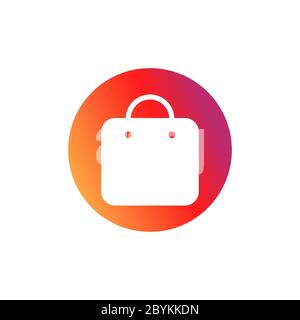 Shopping bag icon. Button in social media instagram concept for applications, web, app. Vector on isolated white background. EPS 10 Stock Vector