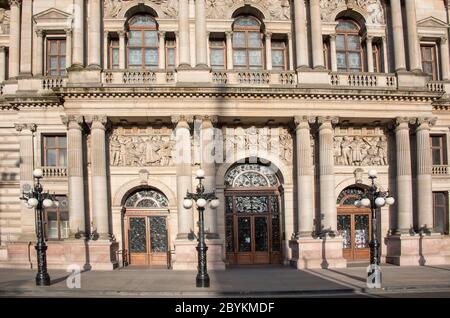 Glasgow City Chambers entrance at George Square, Glasgow, Scotland. Stock Photo