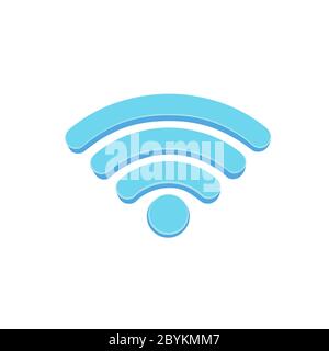 Wi fi wireless network symbol icon in blue in white black on isolated white background. EPS 10 vector. Stock Vector