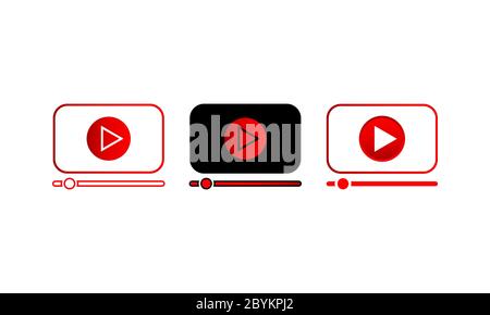 Video plaer movie media icons set simple design on an isolated background. EPS 10 vector. Stock Vector