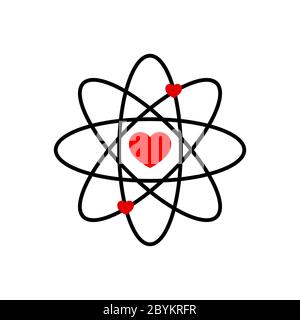 Core value with heart icon flat for mobile application, button and website design on isolated white background. EPS 10 vector. Stock Vector