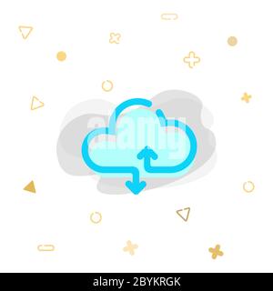 cloud computing icon or corporate identity in simple design on an isolated background. EPS 10 vector Stock Vector