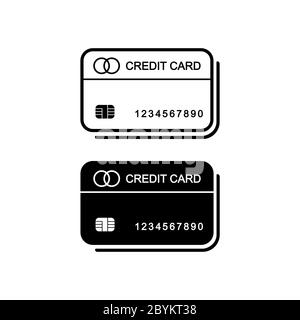 Credit card icon vector logo design black symbol isolated on white background. Vector EPS 10. Stock Vector