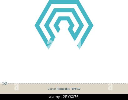 Abstract Hexagon Shape Vector Logo Template Illustration Design. Vector EPS 10. Stock Vector