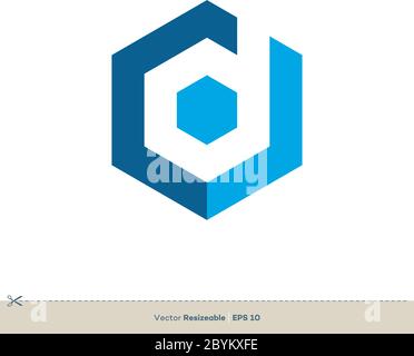 Letter D Hexagon Shape Vector Logo Template Illustration Design. Vector EPS 10. Stock Vector