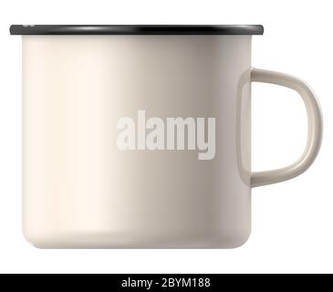 Enamel mug Stock Vector