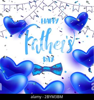 Vector - Happy Fathers Day Blue Heart Background Stock Photo - Alamy