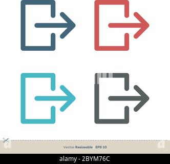 Sign Out Icon Vector Logo Template Illustration Design. Vector EPS 10. Stock Vector