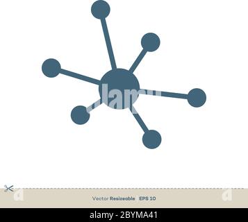 Atom Connected Icon Logo Template Illustration Design. Vector EPS 10. Stock Vector