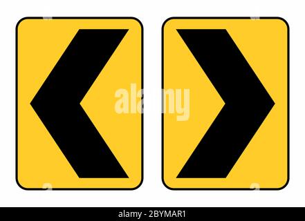 Chevron traffic sign Stock Vector