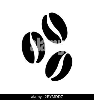 Coffee bean icon, on white Stock Vector