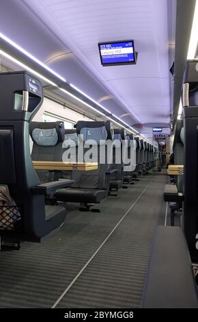 01.03.2020, Leipzig, Saxony, Germany - Large capacity carriages of the 1st class of an ICE 4. 00S200301D560CAROEX.JPG [MODEL RELEASE: NO, PROPERTY REL Stock Photo