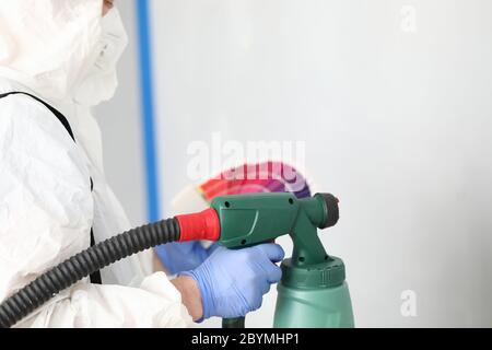 Concentrated foreman at work Stock Photo