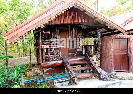 Accommodation huts for Buddhist monks. Stock Photo