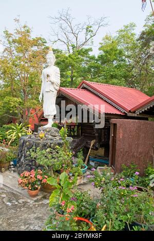 Accommodation huts for Buddhist monks. Stock Photo