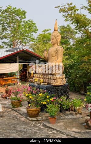 Accommodation huts for Buddhist monks. Stock Photo