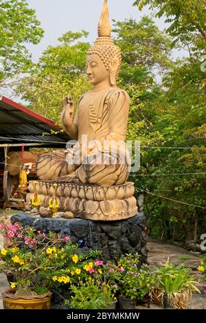 Accommodation huts for Buddhist monks. Stock Photo