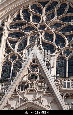 Stained glass window at the Chateau de Vincennes, Paris, France Stock Photo