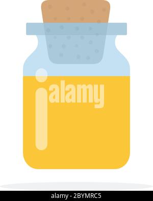 Honey in a glass container with a stopper flat isolated Stock Vector