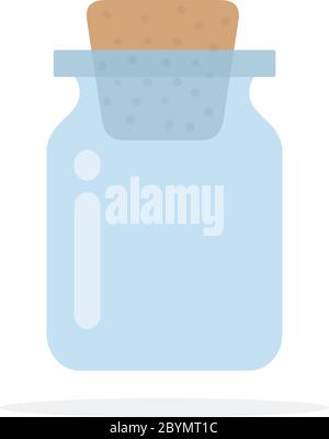 Glass jar with stopper flat isolated Stock Vector