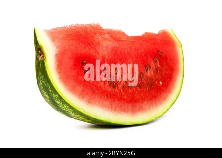 Slice of Watermelon isolated on white Stock Photo