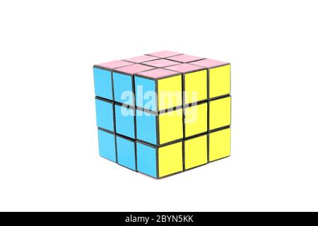 rubik cube colorful isolated on the white background Stock Photo