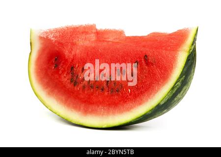 Slice of Watermelon isolated on white Stock Photo