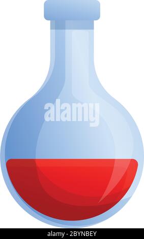 Eco glass flask icon. Cartoon of eco glass flask vector icon for web design isolated on white background Stock Vector