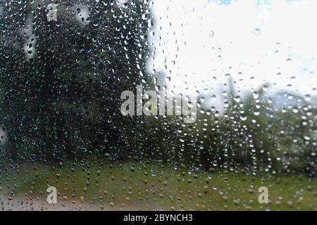 raindrop on glass in malaysia Stock Photo