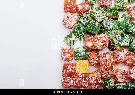 Turkish dessert with copy space above top view Stock Photo