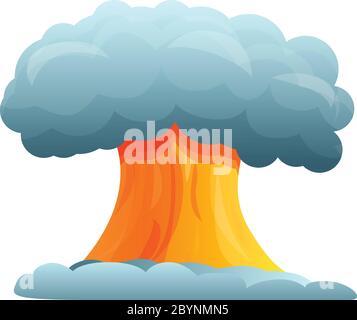 Atomic explosion icon. Cartoon of atomic explosion vector icon for web design isolated on white background Stock Vector