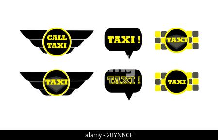Taxi icons flat set on isolated white background. EPS 10 vector.