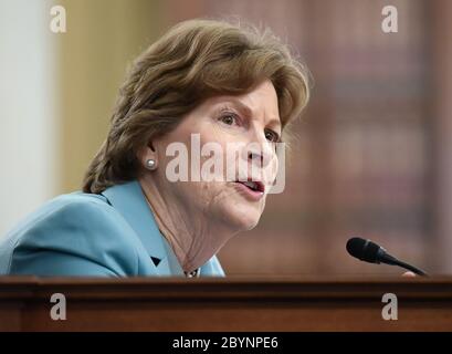 Washington, United States. 10th June, 2020. United States Senator Jeanne Shaheen speaks at the Senate Small Business and Entrepreneurship Hearings to examine implementation of Title I of the CARES Act on Capitol Hill in Washington, DC on Wednesday, June 10, 2020. Photo by Kevin Dietsch/UPI Credit: UPI/Alamy Live News Stock Photo