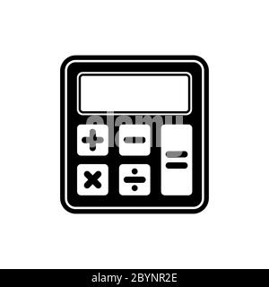 Calculator icon in black for web, mobile on isolated white background. EPS 10 vector. Stock Vector